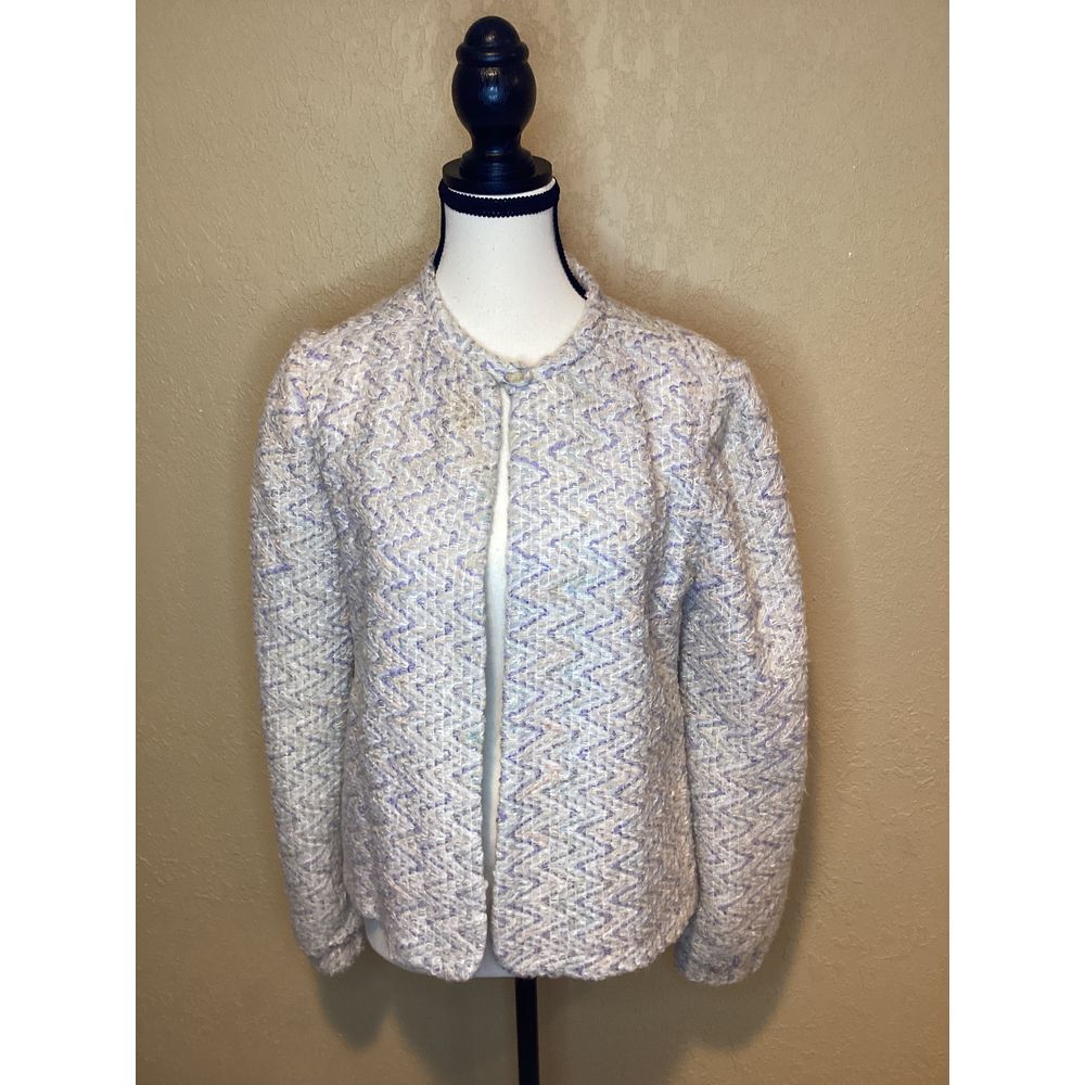 Vintage D.K. Gold by donnkenny Ladies Ivory with Pastels Blazer Coat, Size 10 - Picture 1 of 11